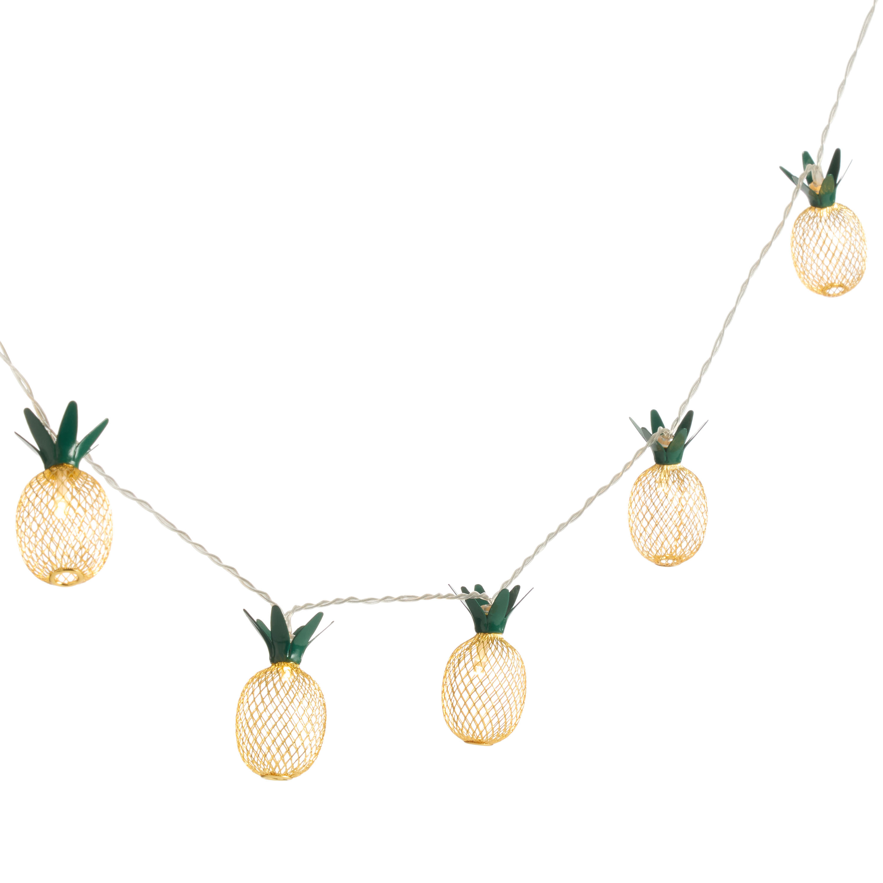 Mesh Pineapple Solar LED String Lights | World Market