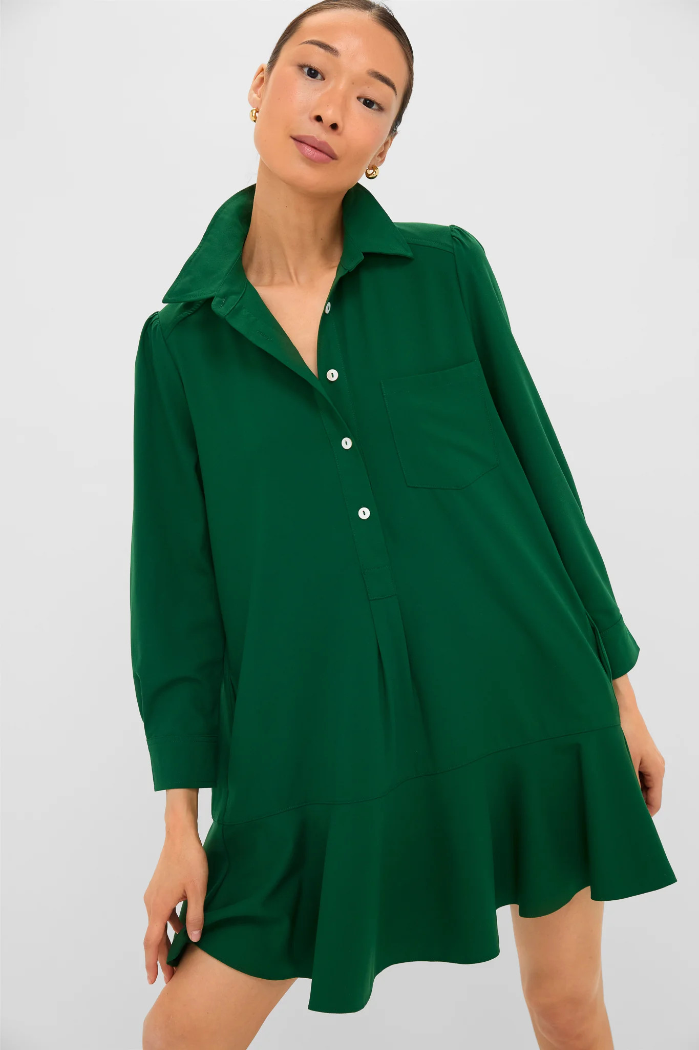 Hunter Green Crepe Callahan Dress | Tuckernuck (US)