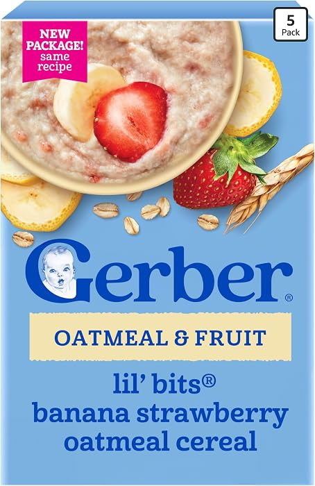 Gerber Toddler Oatmeal Banana Strawberry Cereal, 8 Oz, 5 Pack | Amazon (US)