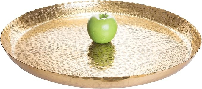 Red Co. 20” Large Round Decorative Antique Gold-Tone Aluminum Display and Serving Centerpiece T... | Amazon (US)