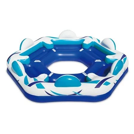 Summer Waves Inflatable 6 Person Party Pad Pool Beach Lake Float with Cupholders | Walmart (US)