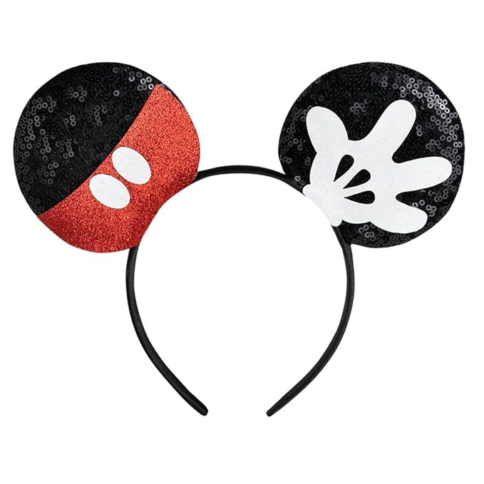 CHuangQi Mouse Ears Headband, Double-sided Sequins, Glitter Hair Band for Birthday Party, Holiday... | Amazon (US)