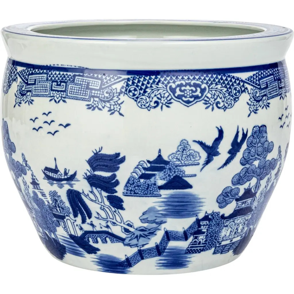 Storied Home Hand-Painted Stoneware Planter, Blue and White at Nordstrom | Nordstrom