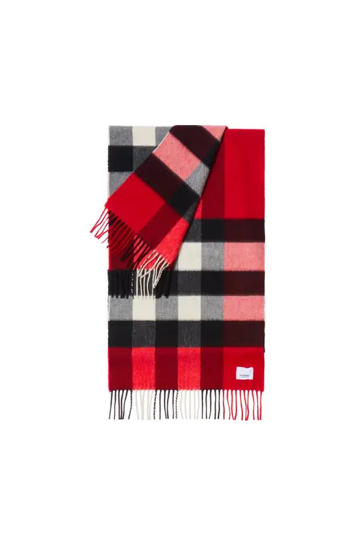 burberry Check Cashmere Scarf in Red at Nordstrom | Nordstrom
