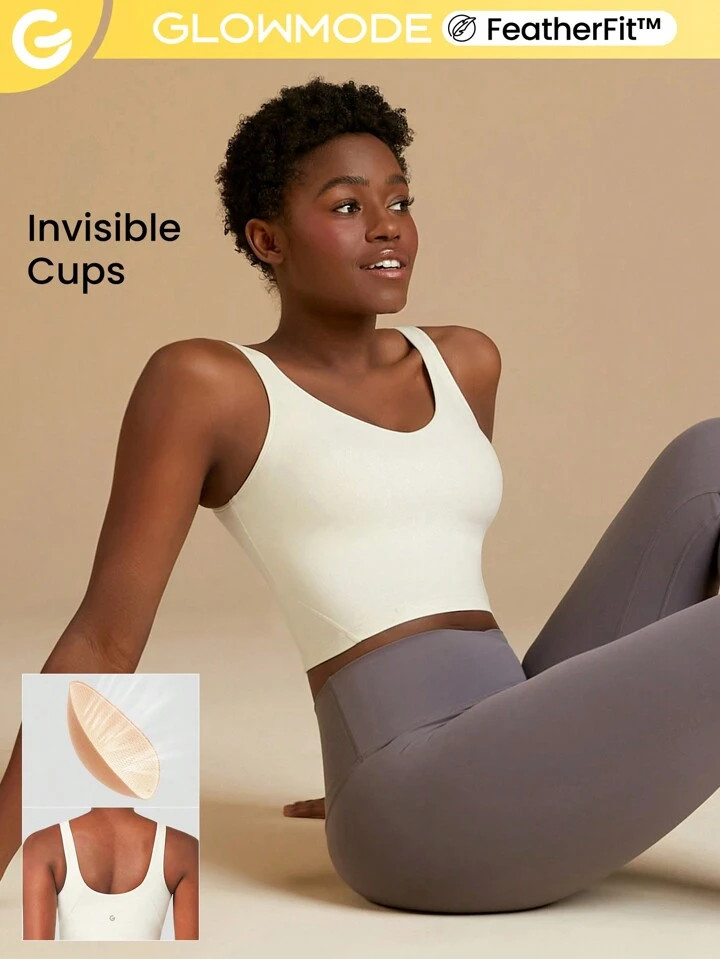 GLOWMODE SHEIN GLOWMODE X Marika Sila FeatherFit™ U Back Cropped Active Tank Top Low Impact Yog... | SHEIN