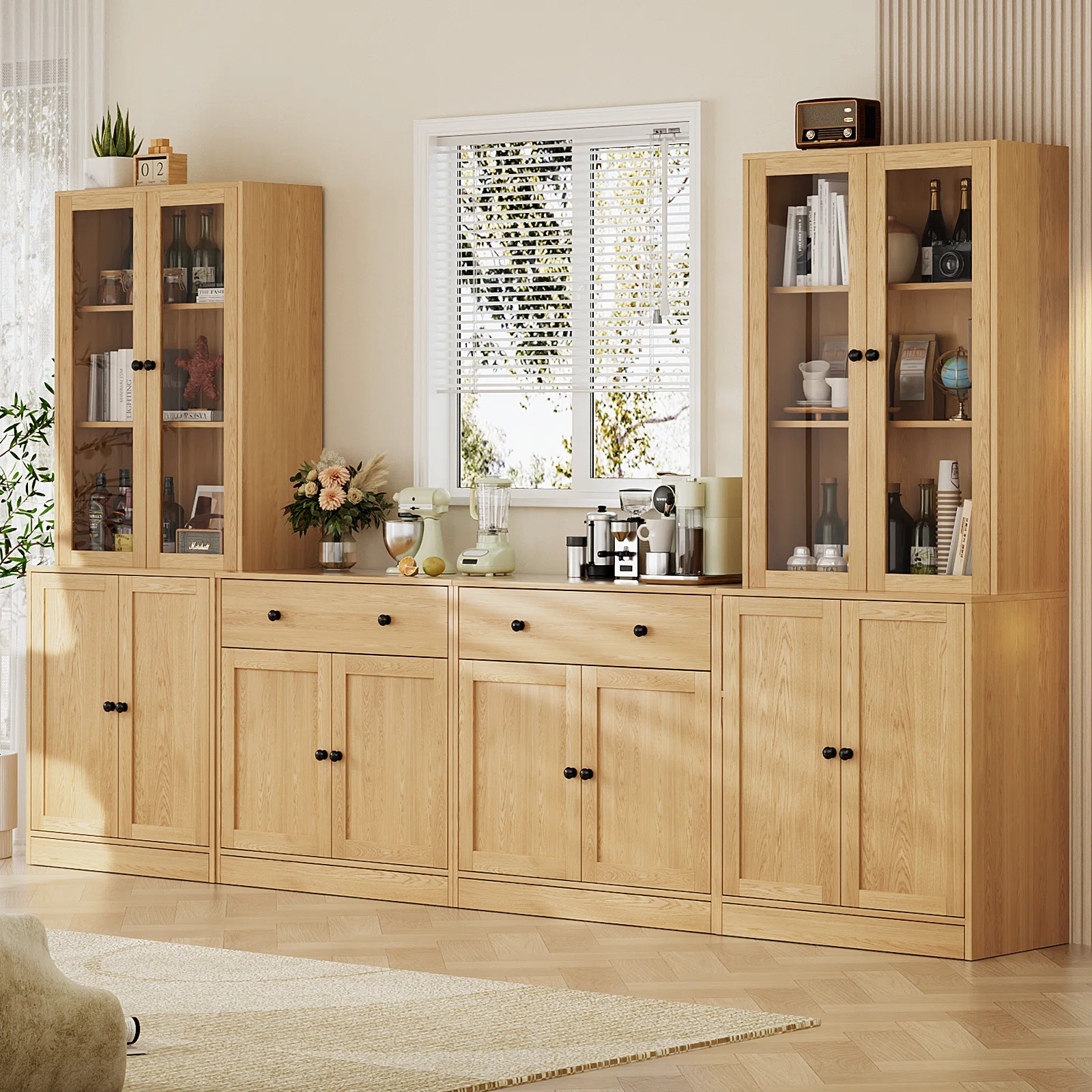 71'' Kitchen Pantry With Bookcases | Wayfair North America