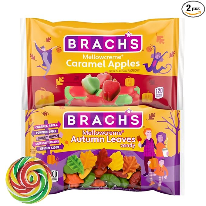Fall 2024 Candies, Mellowcreme Autumn Leaves and Caramel Apples, Halloween and Thanksgiving Candy... | Amazon (US)