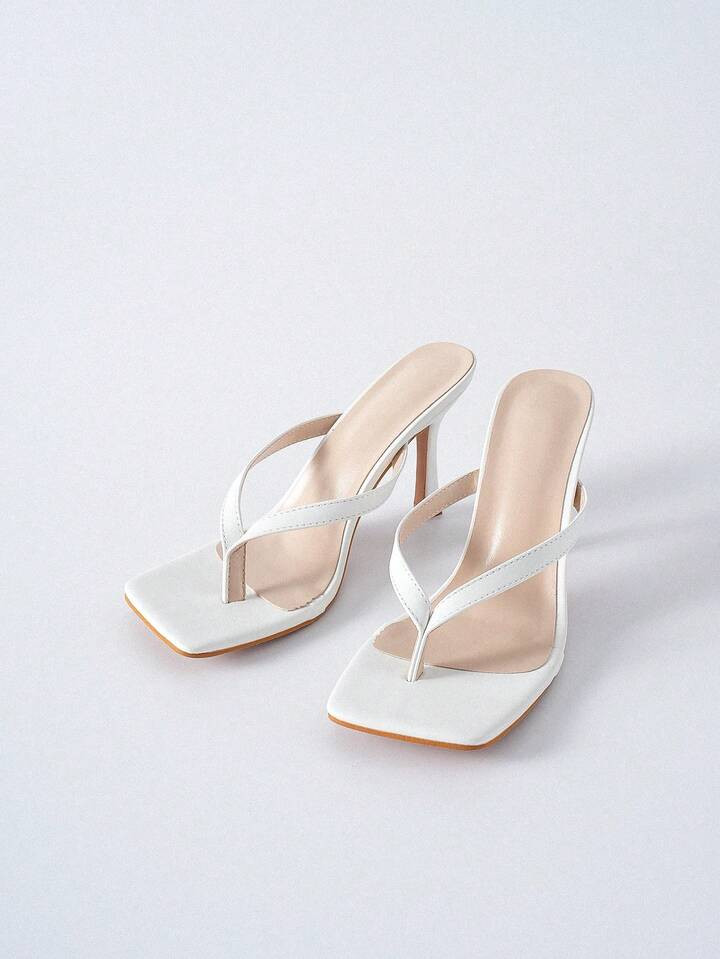 Women Toe Post Stiletto Heeled Sandals, Fashion Thong Sandals For Outdoor | SHEIN