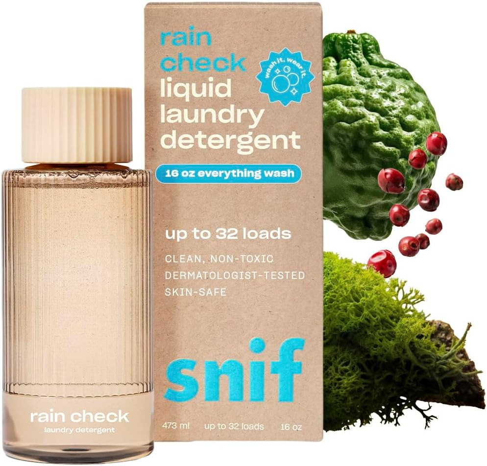 Snif Rain Check Scented Liquid Laundry Detergent, Non-Toxic, 32 Loads,16oz | Amazon (US)