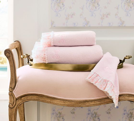 LoveShackFancy Ruffle Bow Washcloth | Pottery Barn (US)