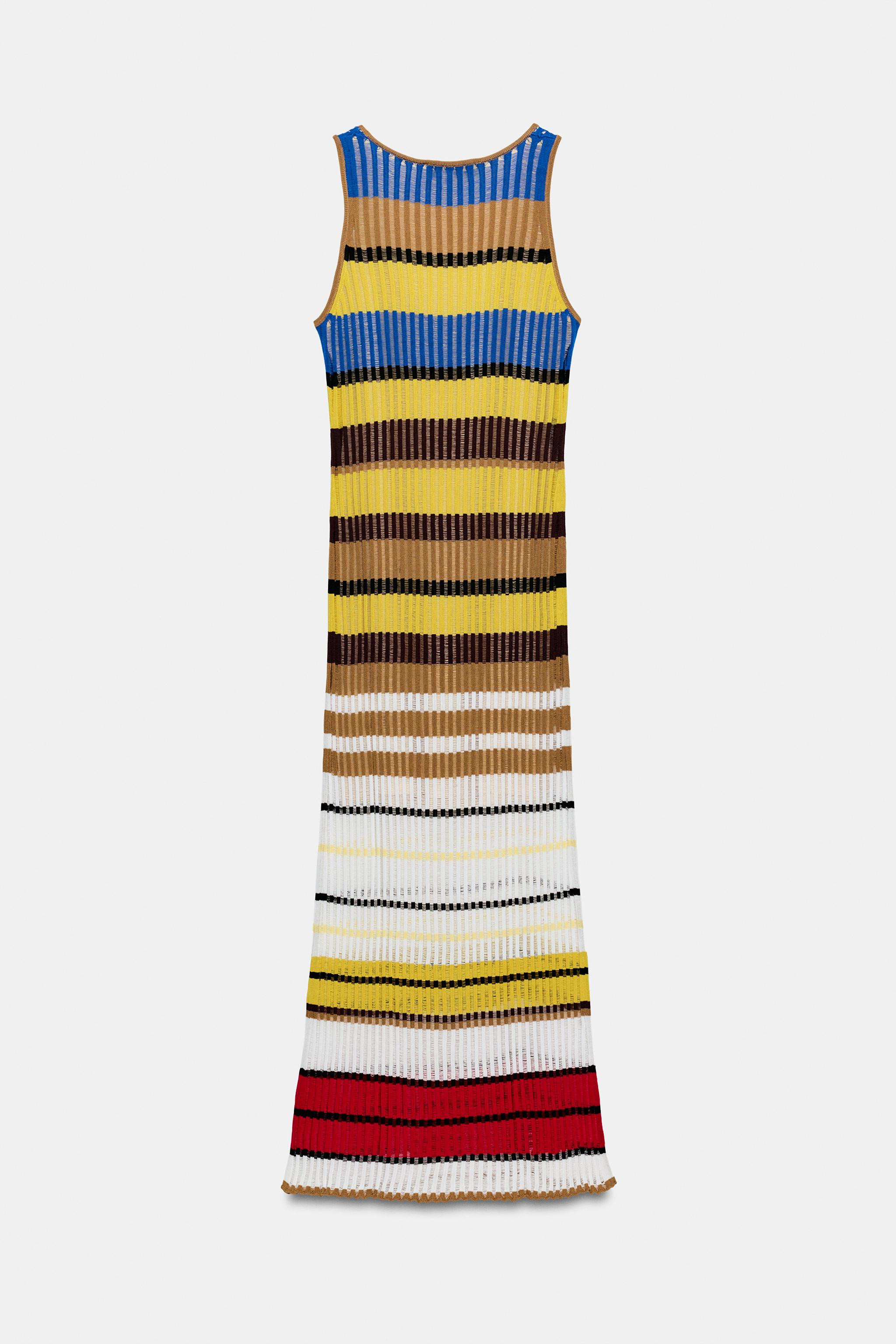 LONG STRIPED KNIT DRESS | Zara UK