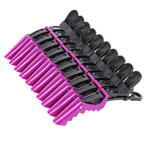 HH&LL Hair Clips for Women – Wide Teeth & Double-Hinged Design – Alligator Styling Sectioning Clips of Professional Hair Salon Quality - 10Pack (Purple) | Amazon (US)