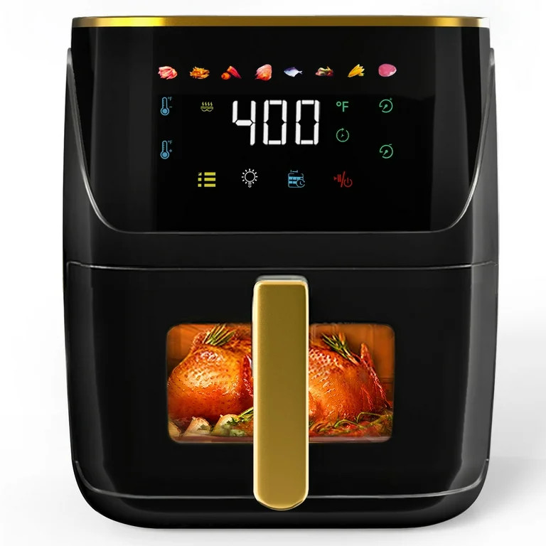 Bluebow Newest Air Fryer Large 8.5 QT, Black, 8 in 1 Touch Screen, Visible Window, 1750W | Walmart (US)