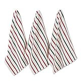 DII Nordic Christmas Collection Plaid & Stripes, Holiday Dish Towels, Dish Towel, 18x28; Dish Cloth, 13x13, Holiday Red & Green Stripe, 6 Count | Amazon (US)