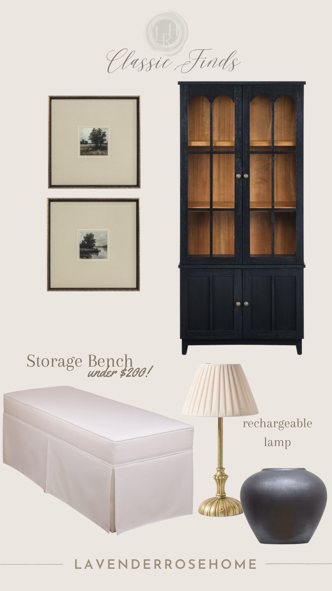 Skirted storage ottoman under $90 along with other budget friendly classic finds.

Display Cabinet. Skirted Ottoman. Wall Art. Rechargeable Lamp. Vase. Neutral Home. Classic Finds. LavenderRoseHome.

#LTKHome