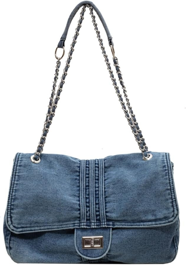Denim Purse for Women Jean Purses Tote Bag for Women Handbags Work Bags Women Shoulder Bag Crossb... | Amazon (US)