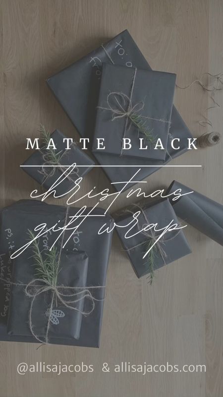 For the last five years, I’ve been wrapping Christmas gifts in black matte paper - and it’s still my fave 🖤

Lovely combos: 
- natural twine 
- grosgrain ribbon
- cedar sprigs 
- rosemary 
- chalk paint pen names 
- Kraft labels 

#LTKVideo #LTKhome #LTKHoliday