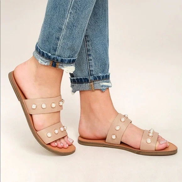 Steve Madden Jole Nude Leather Sandal | Poshmark