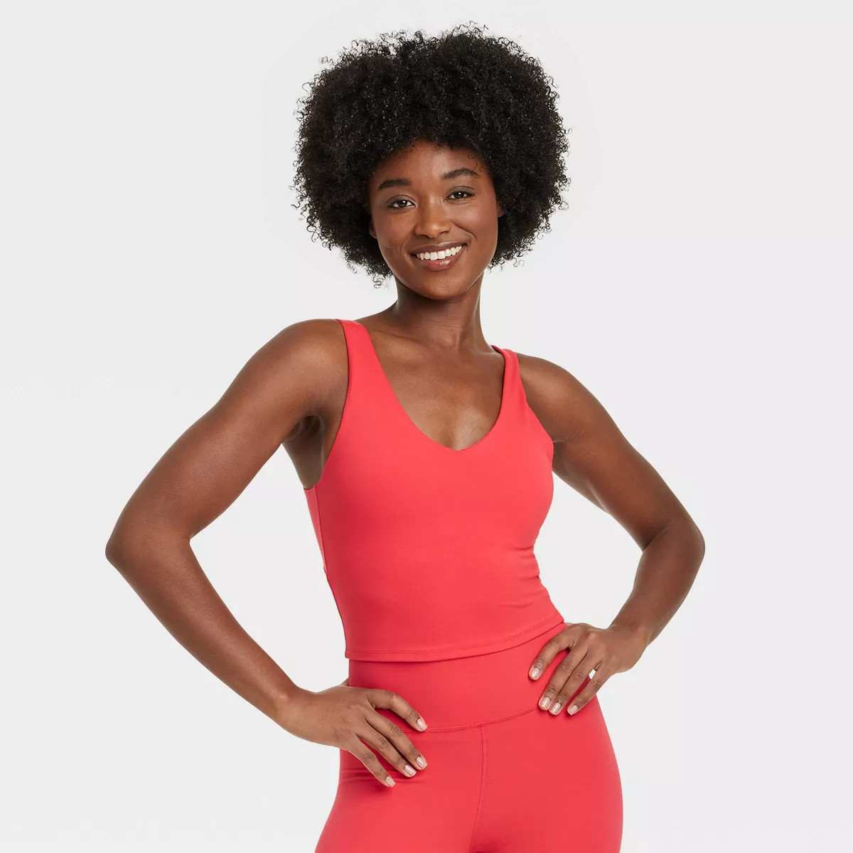Women's Light Support V-Neck Crop Sports Bra - All in Motion™ | Target