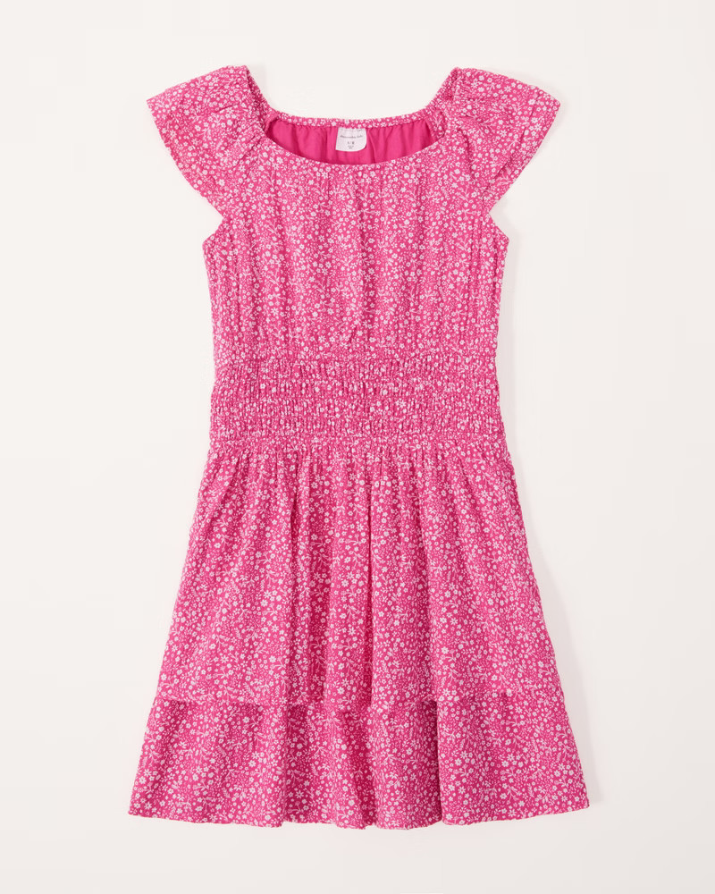 tiered flutter sleeve dress | Abercrombie & Fitch (US)