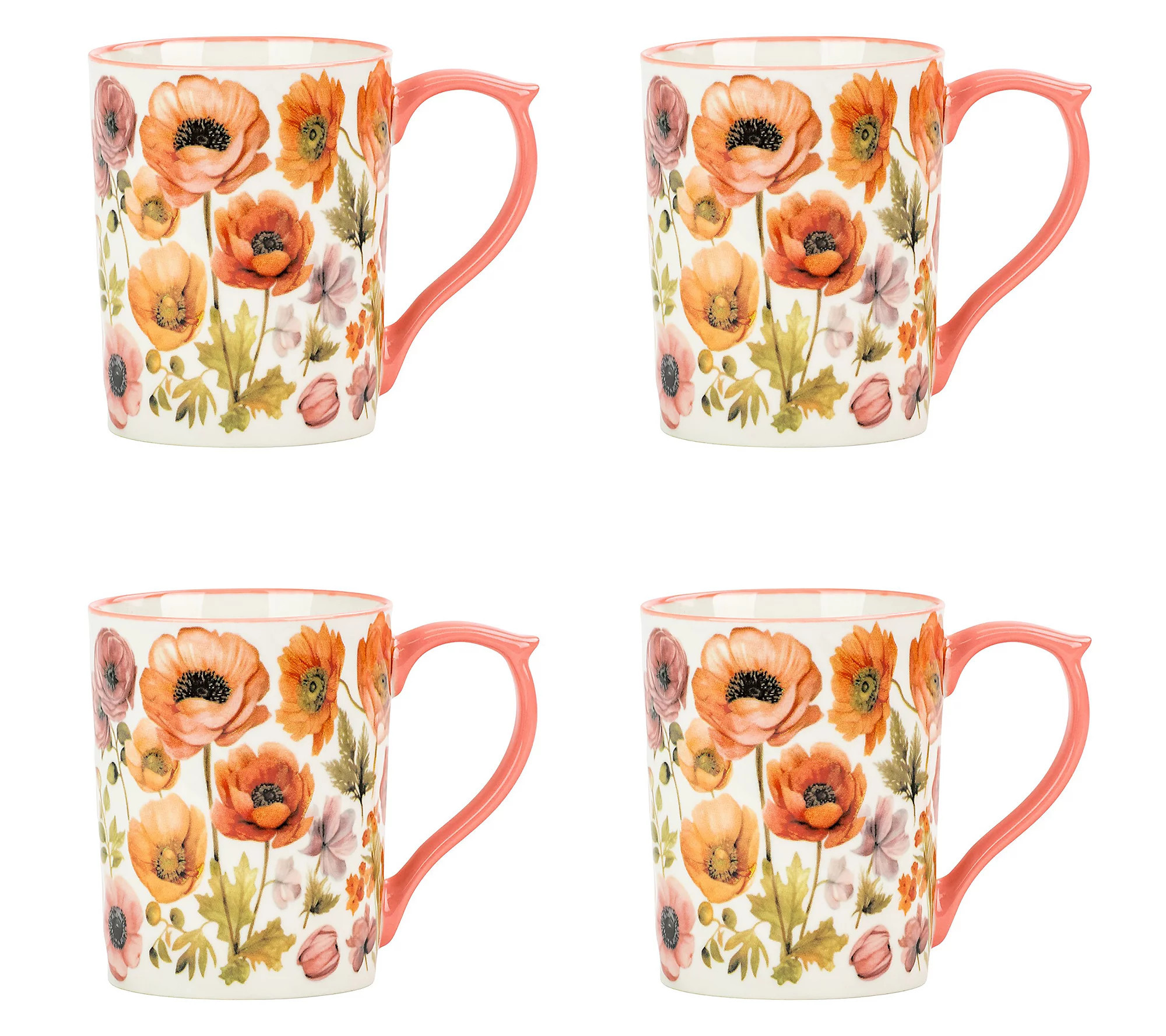 10 Strawberry Street Set of 4 Sylvie Mugs | QVC