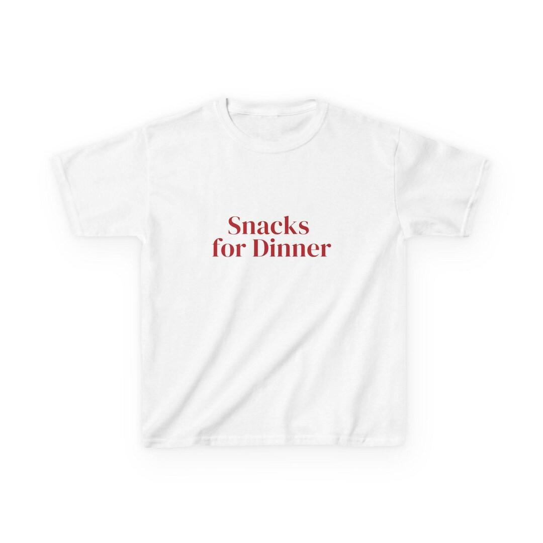 Funny Kids Tee: "snacks for Dinner" Heavy Cotton Shirt - Etsy | Etsy (US)