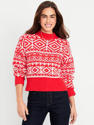 SoSoft Mock-Neck Fair Isle Sweater | Old Navy (US)