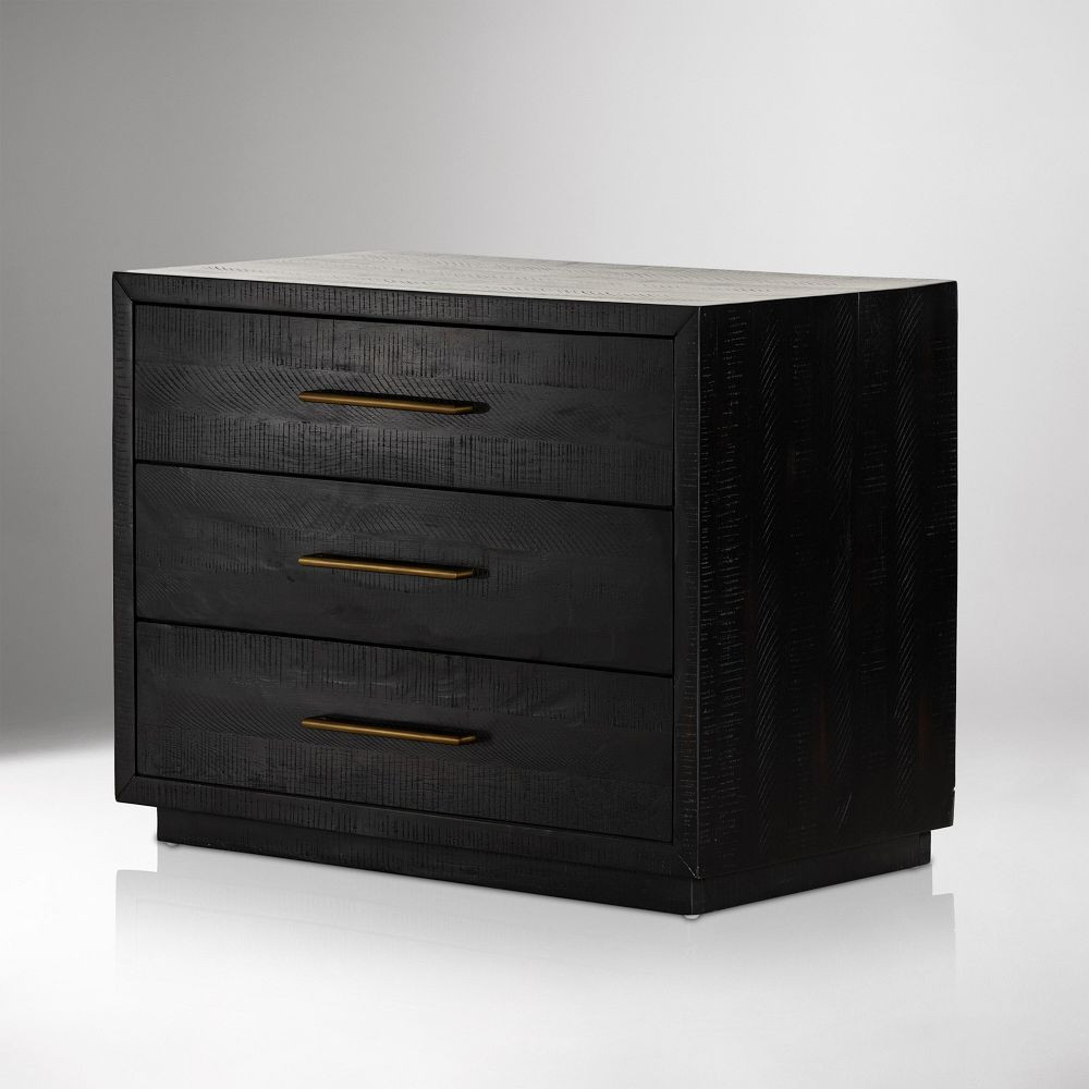 Alexa Burnished Pedestal 3-Drawer Nightstand (32") | West Elm (US)