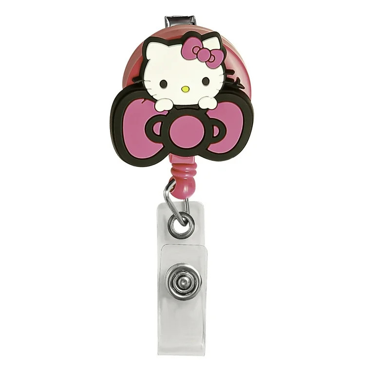 Sanrio Womens Hello Kitty Badge Reel, 26-inch Retractable ID Card Badge Holder with Alligator Cli... | Walmart (US)