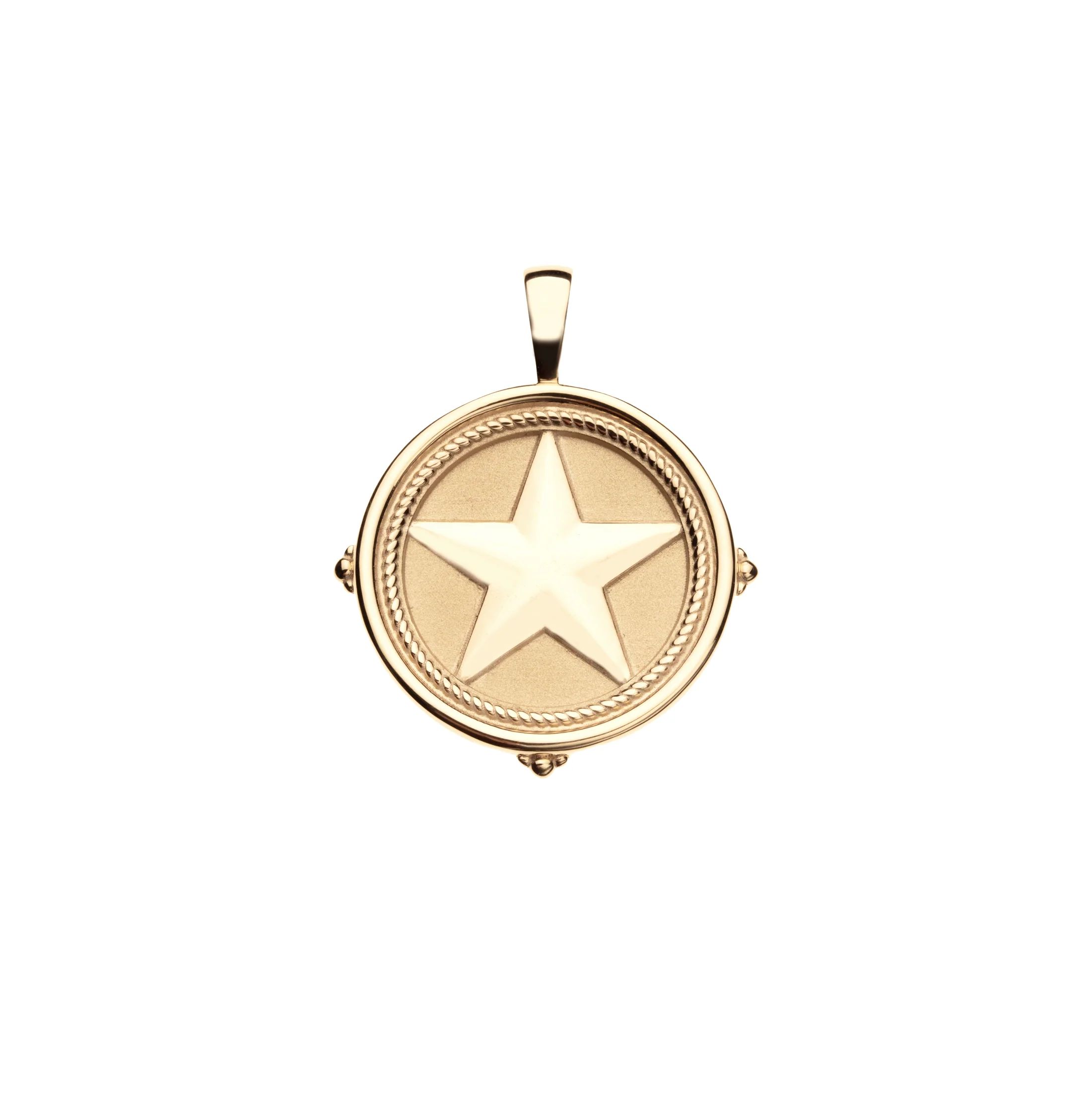 TEXAS JW Small Pendant Coin in 14k Solid Gold | Jane Win