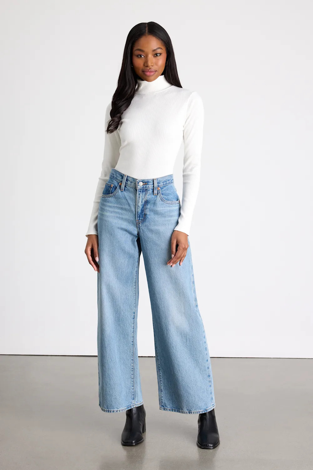 Wilde Ivory Ribbed Long Sleeve Mock Neck Bodysuit | Lulus