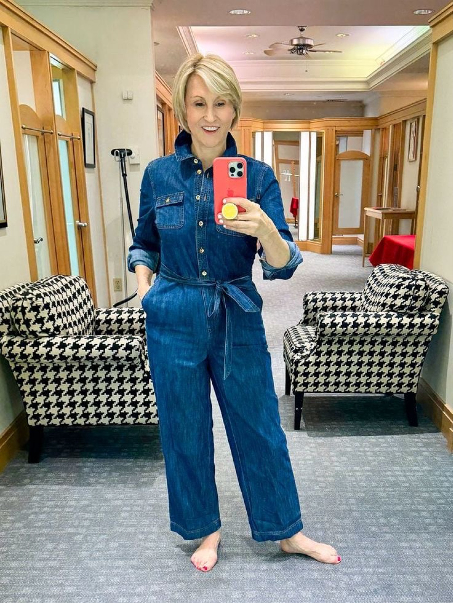 Denim jumpsuits aren't for everyone and that is perfectly okay! I tried this one on at Talbots which has a lovely belt to tie in your waist. I prefer a more flowy silhouette but for gals who prefer a more straight up and down look this one's for you! 
#denimjumpsuit #talbots #falltrends #fallstyle #influencerover40 #influencerover50   
💙Scroll down to shop & follow for more



#LTKOver40 #LTKSeasonal