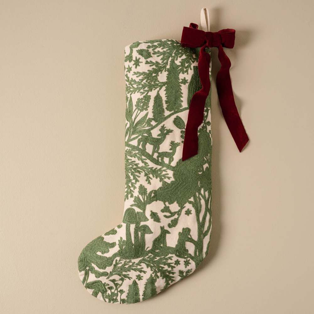 Folklore Embroidered Stocking | Magnolia