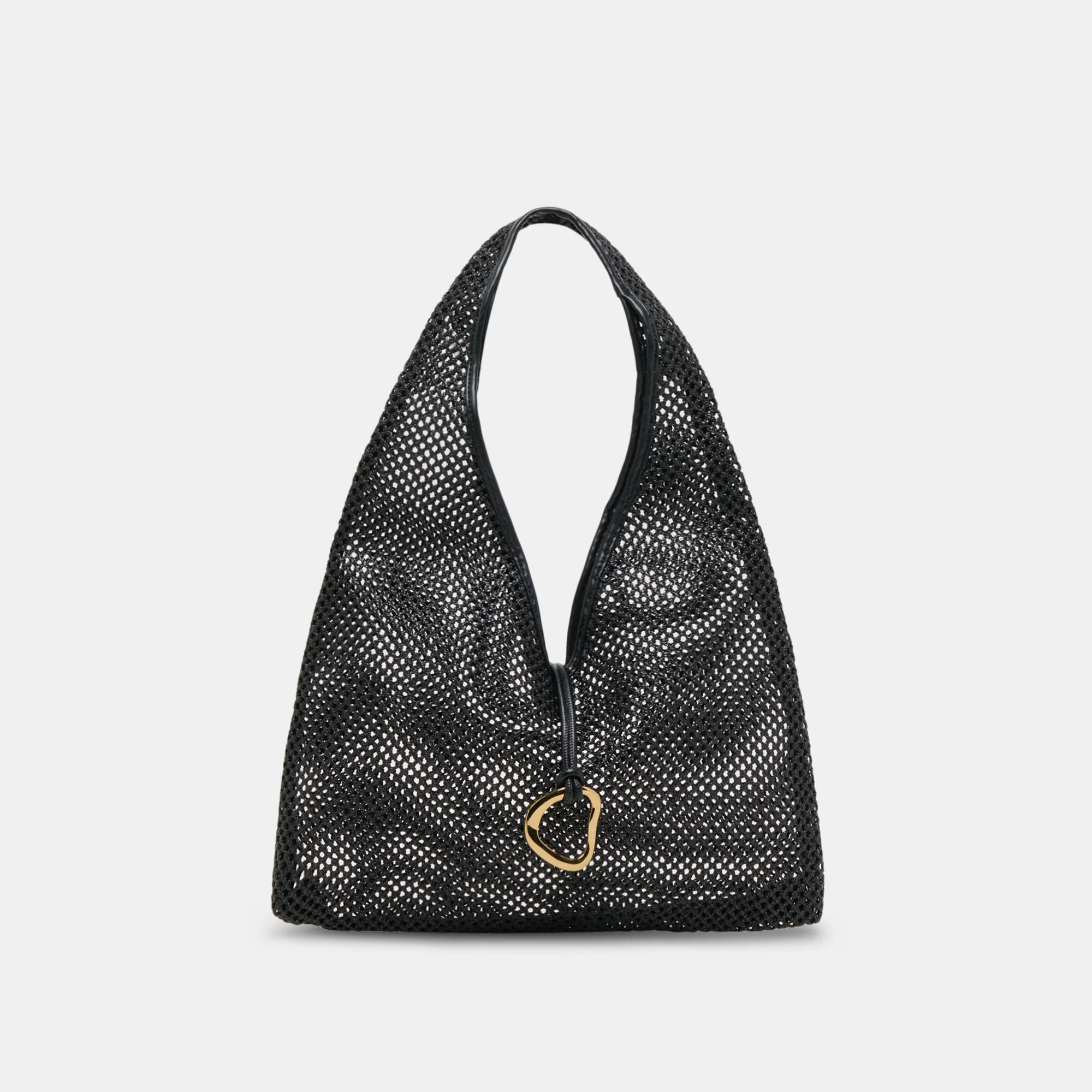 MISSIE TOTE BLACK RAFFIA MESH | DolceVita.com