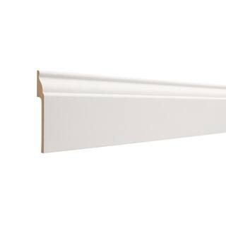 ORNAMENTAL 1541 7/8 in. x 5 1/4 in. x 96 in. Primed MDF CoverTrim Baseboard Moulding (1-Piece −... | The Home Depot