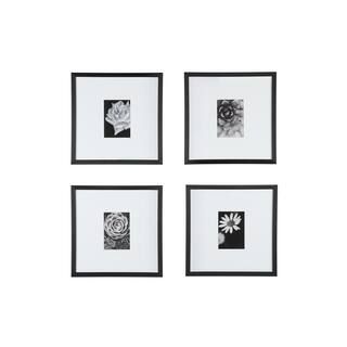 Black Frame with White Matte Gallery Wall Picture Frames (Set of 4) | The Home Depot