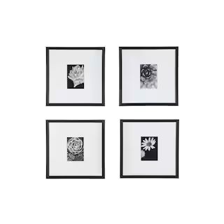 Black Modern Frame with White Matte Gallery Wall Picture Frames (Set of 4) | The Home Depot