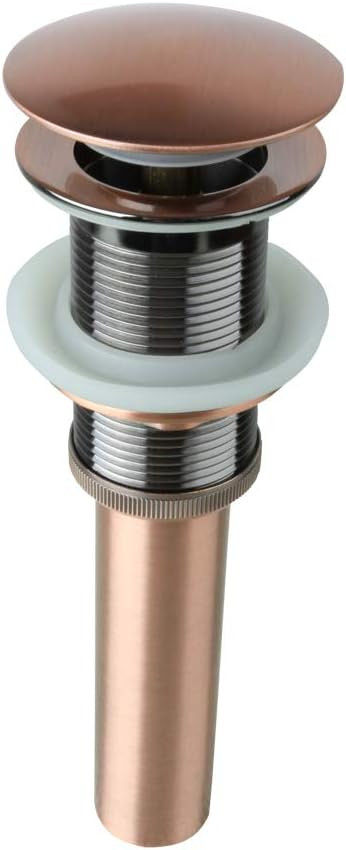 Copper Push Button Bathroom Sink Drain Stop & Pop Lavatory Stopper Without Overflow Bathroom Basi... | Amazon (US)
