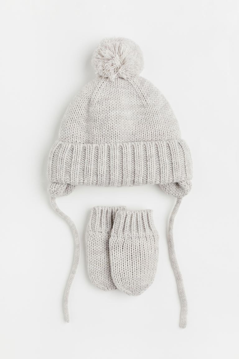 Knit 2-piece Set - Beige melange - Kids | H&M US | H&M (US)