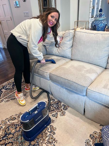 I love a pretty house but we LIVE in our house which means lots of messes and stains. Paint, ketchup, mud, oil & more. It’s called memories, right?! Well the couch off the kitchen had a few too many stains and I decided to try the Eureka spot cleaner. Head over to my TikTok or Instagram to see the results!

#LTKhome #LTKfamily #LTKsalealert