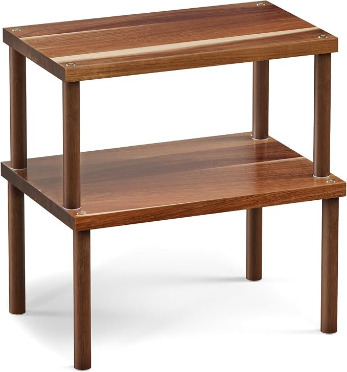 VERTORGAN 2 Pack Acacia Wood Spice Rack,Stackable Cabinet Organizer(Medium) | Amazon (US)