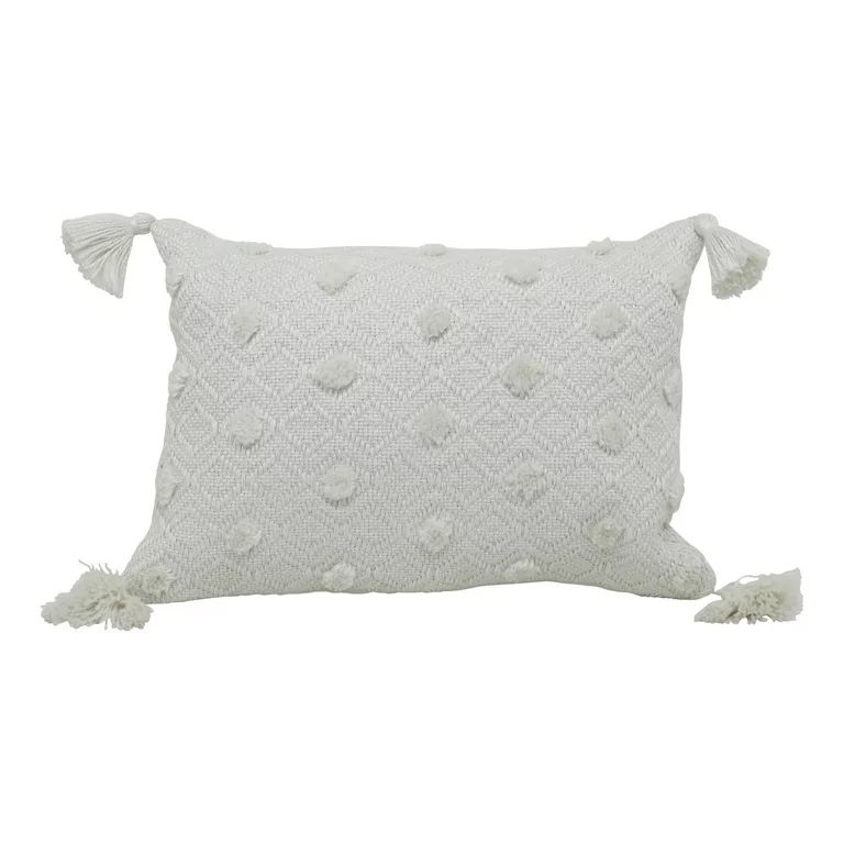 Better Homes & Gardens Woven Outdoor Throw Pillow, 13" x 19", Ivory | Walmart (US)