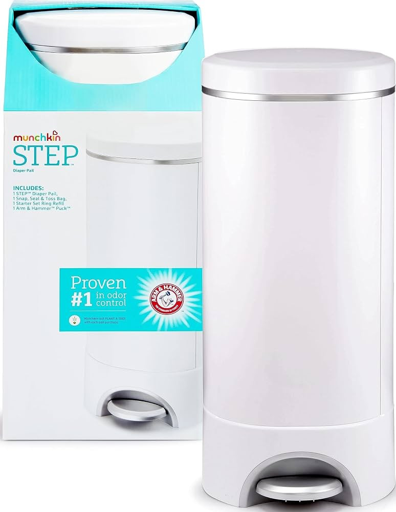 Munchkin\u00ae STEP\u2122 Diaper Pail Powered by Arm & Hammer, #1 in Odor Control, Award-Winning,... | Amazon (US)