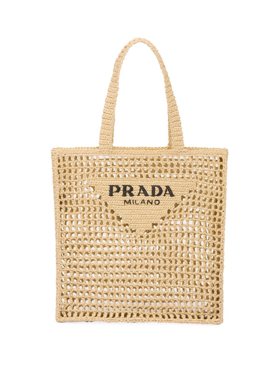 Raffia Tote Bag with Logo | Saks Fifth Avenue