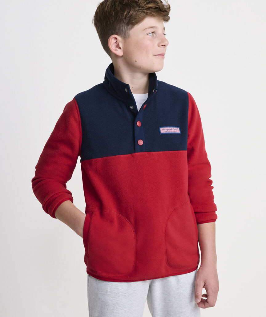 Boys' Harbor Fleece Quarter-Snap | vineyard vines