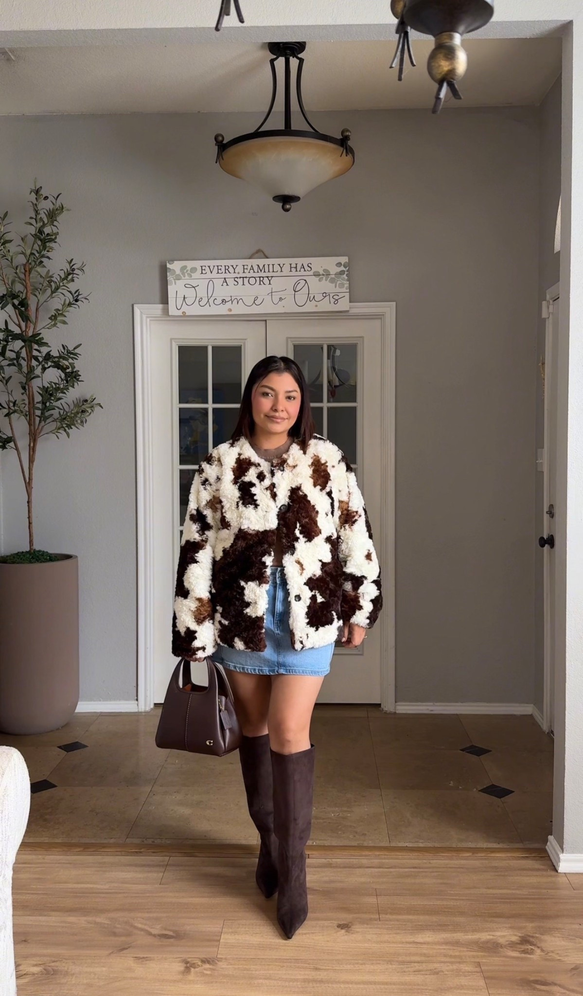 Winter outfit - Cow coat old navy from available in store 