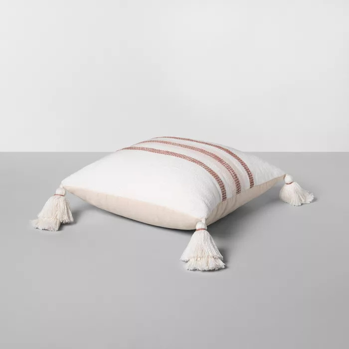 18" x 18" Center Slub Stripe Throw Pillow - Hearth & Hand™ with Magnolia | Target