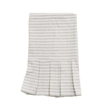Striped Tea Towel with Ruffle - Grey | Sweet Water Decor, LLC