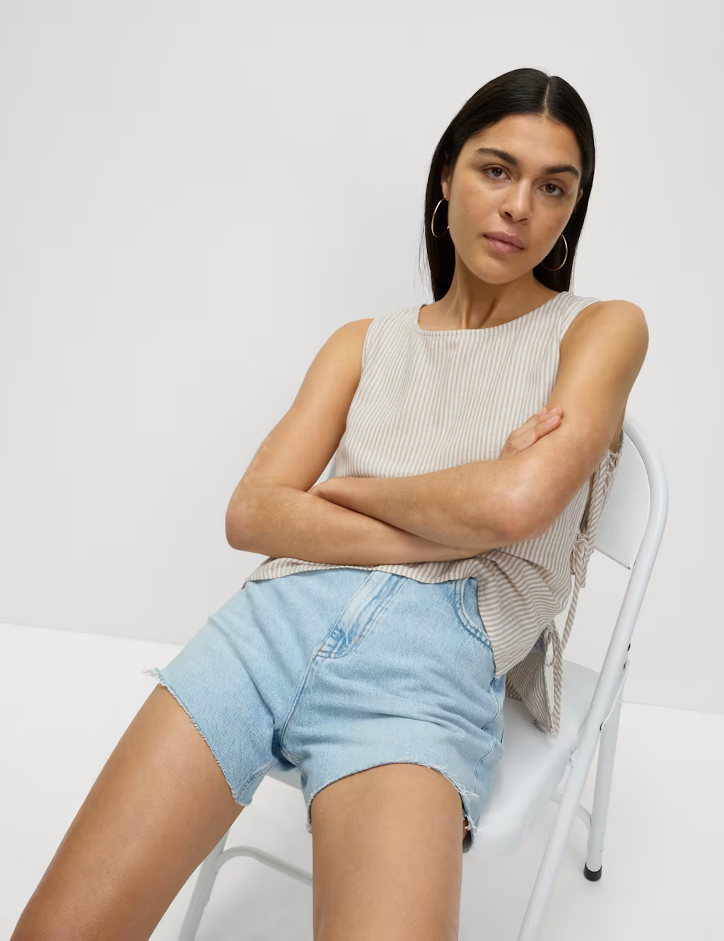 Linen Rich Printed Tie Side Vest | Marks & Spencer (UK)