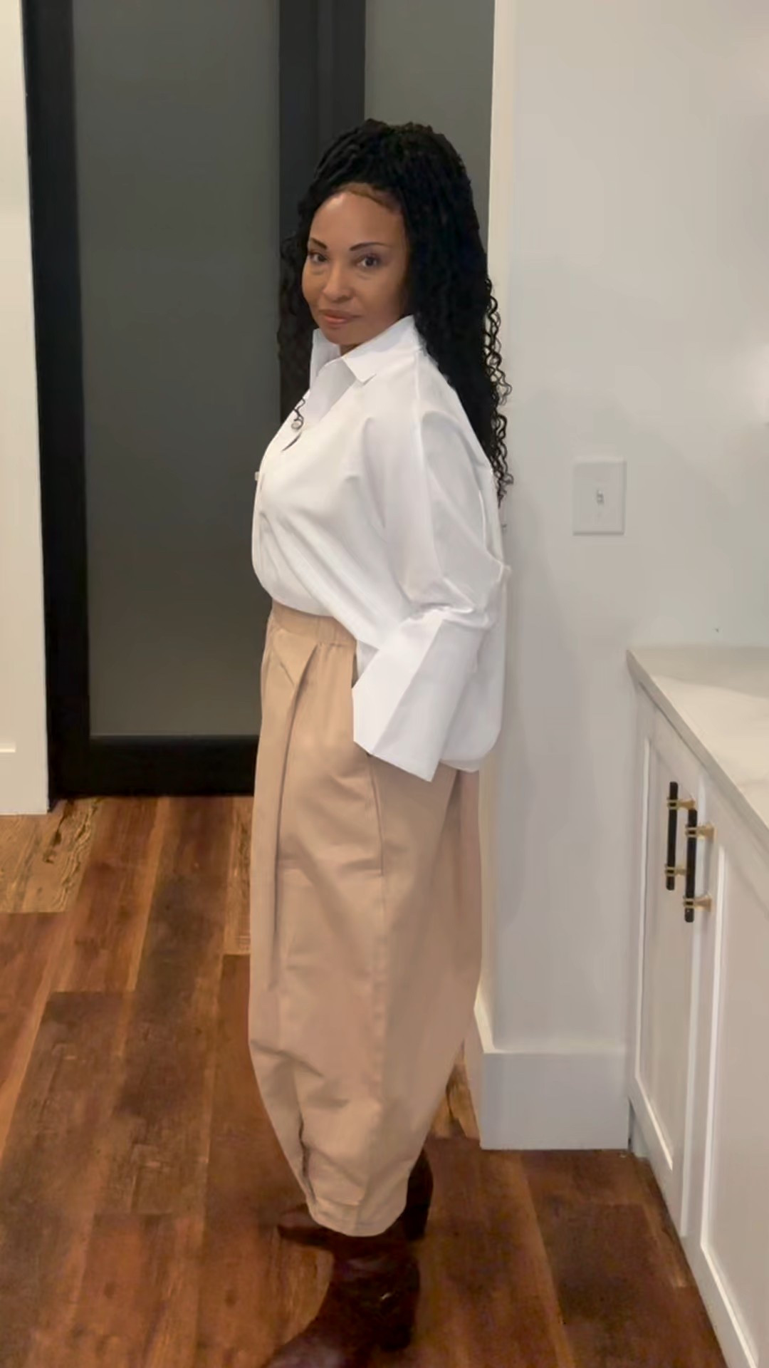 Neutral Tailored Fall Look

Crisp oversized white button-down styled with high-waisted tailored tan trousers and chocolate brown ankle boots. A timeless neutral formula that works for brunch, meetings, or date night. Classic pieces styled with a modern, urban edge.
This look can be found in my TikTok shop here: 
https://www.tiktok.com/@thekijuanaedit?_r=1&_t=ZP-93kgUzPBUZK

#LTKootd #LTKOver40 #LTKMidsize